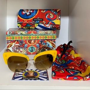 Dolce & Gabbana Floral Cat Eye Sunglasses